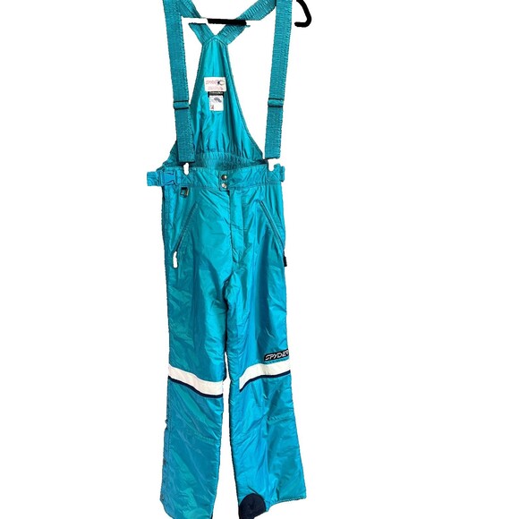 Spyder Ski Bib Pant Men S Teal Suspenders Snow Thinsulate Insulation Entrant VTG - Picture 1 of 16